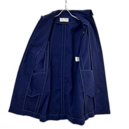 Chloe クロエ 11AMA29-11A061 ネイビー ウール ステンカラー 比翼 ロングコート コート