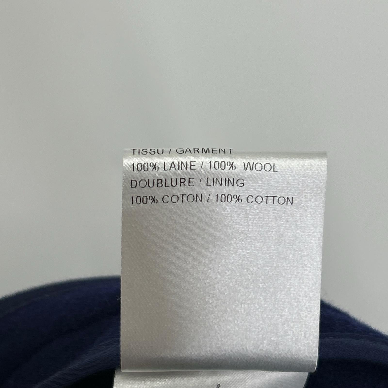 Chloe クロエ 11AMA29-11A061 ネイビー ウール ステンカラー 比翼 ロングコート コート