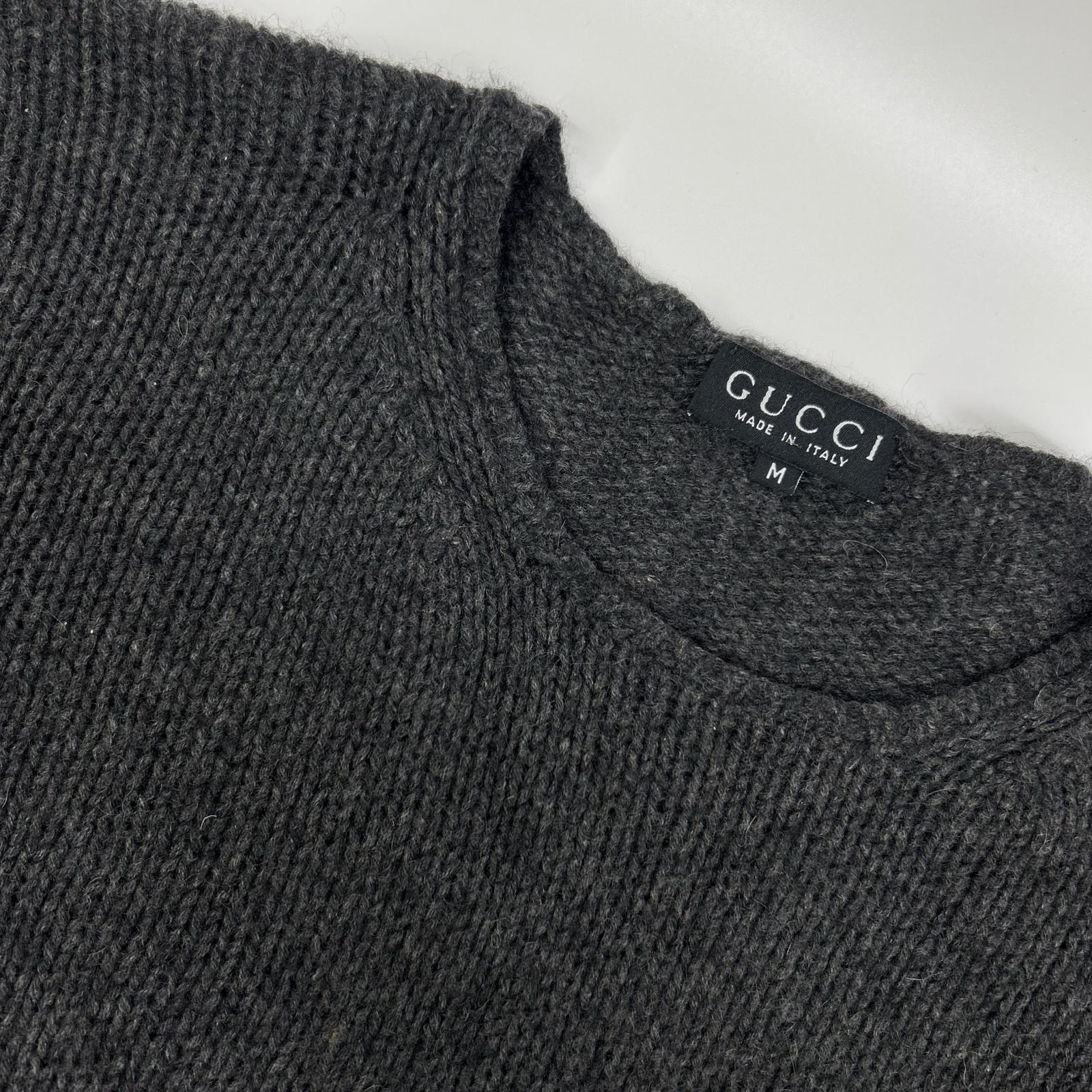 GUCCI グッチ 256-1174-8280 グレー カシミヤ ニット セーター トップス