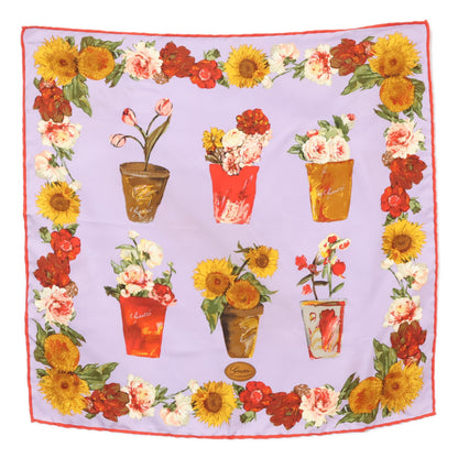 GUCCI グッチ 【美品】フラワー柄 シルク スカーフ