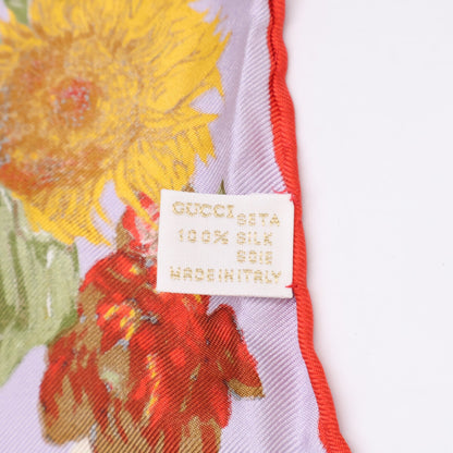 GUCCI グッチ 【美品】フラワー柄 シルク スカーフ