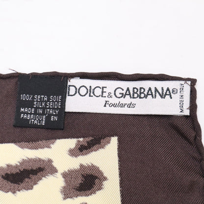 DOLCE&GABBANA ドルチェアンドガッバーナ 【美品】レオパード柄 シルク スカーフ
