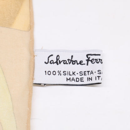 Salvatore Ferragamo サルヴァトーレフェラガモ 【美品】アニマル ハイビスカス シルク ストール