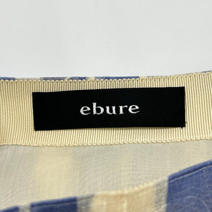 ebure エブール 3310500101 ブルー ボーダー シルク ロングスカート スカート