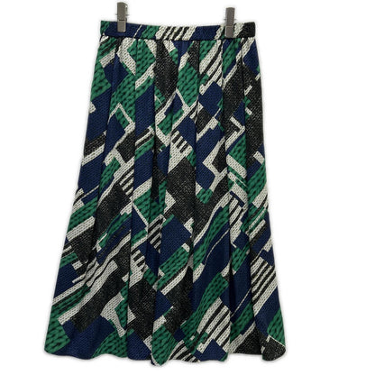 HIROKO BIS ヒロコビス グリーン サテンニットプリント ジャケット スカート 計2点 セットアップ スーツ セットアップ