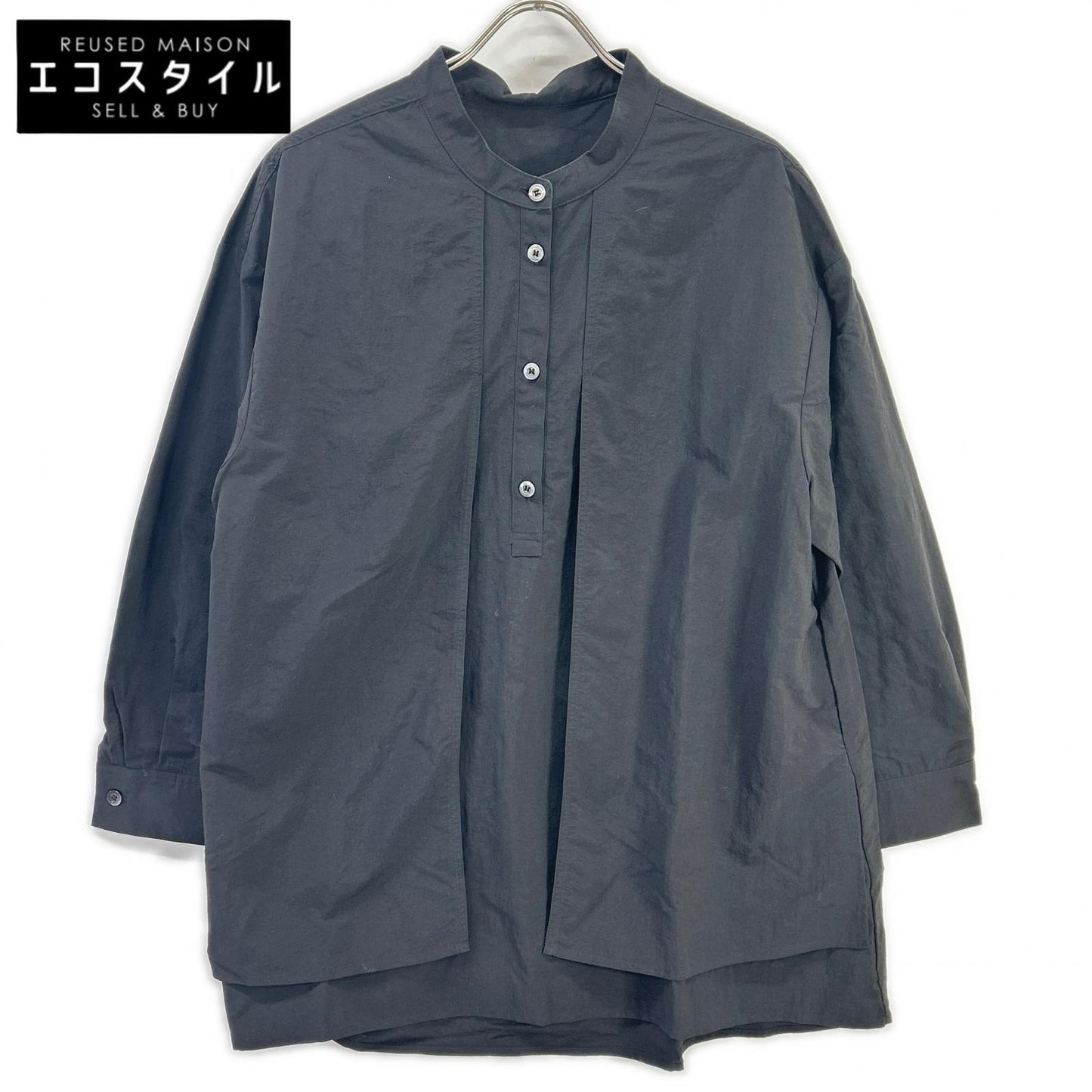 HIROKO BIS ヒロコビス RLBLK-13190 ブラック ノーカラー チュニック トップス トップス