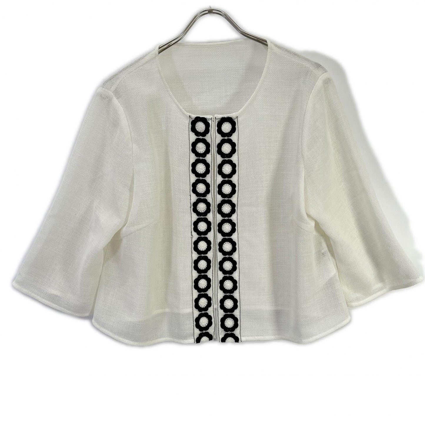 HIROKO BIS RLBGR-30290 White floral cardigan Top