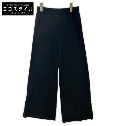 theory luxe セオリーリュクス ブラック スリットリブニットワイドパンツ OPUS MILAS ボトムス