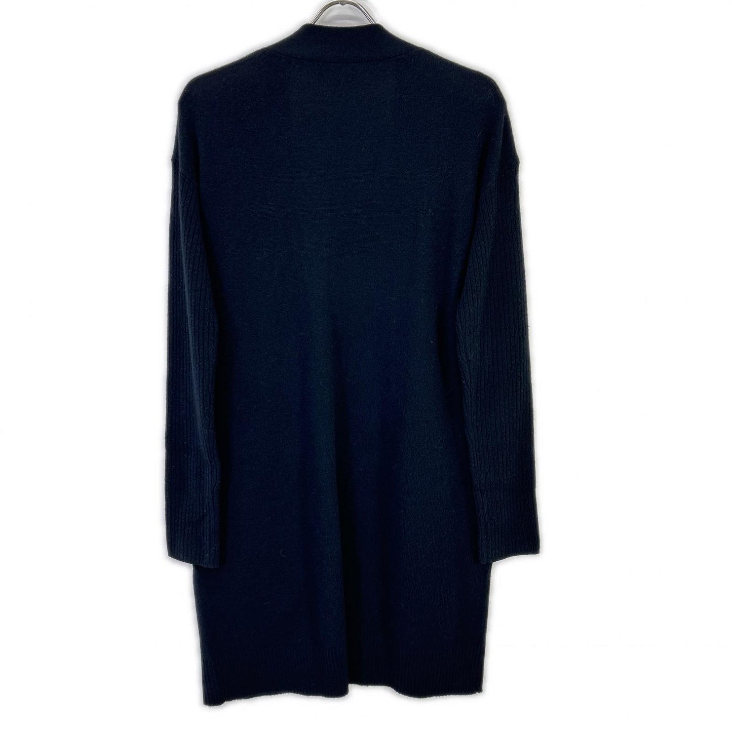 Theory セオリー ブラック カシミヤ混 ロングカーディガン CHARMANT RIB SLEEVE トップス