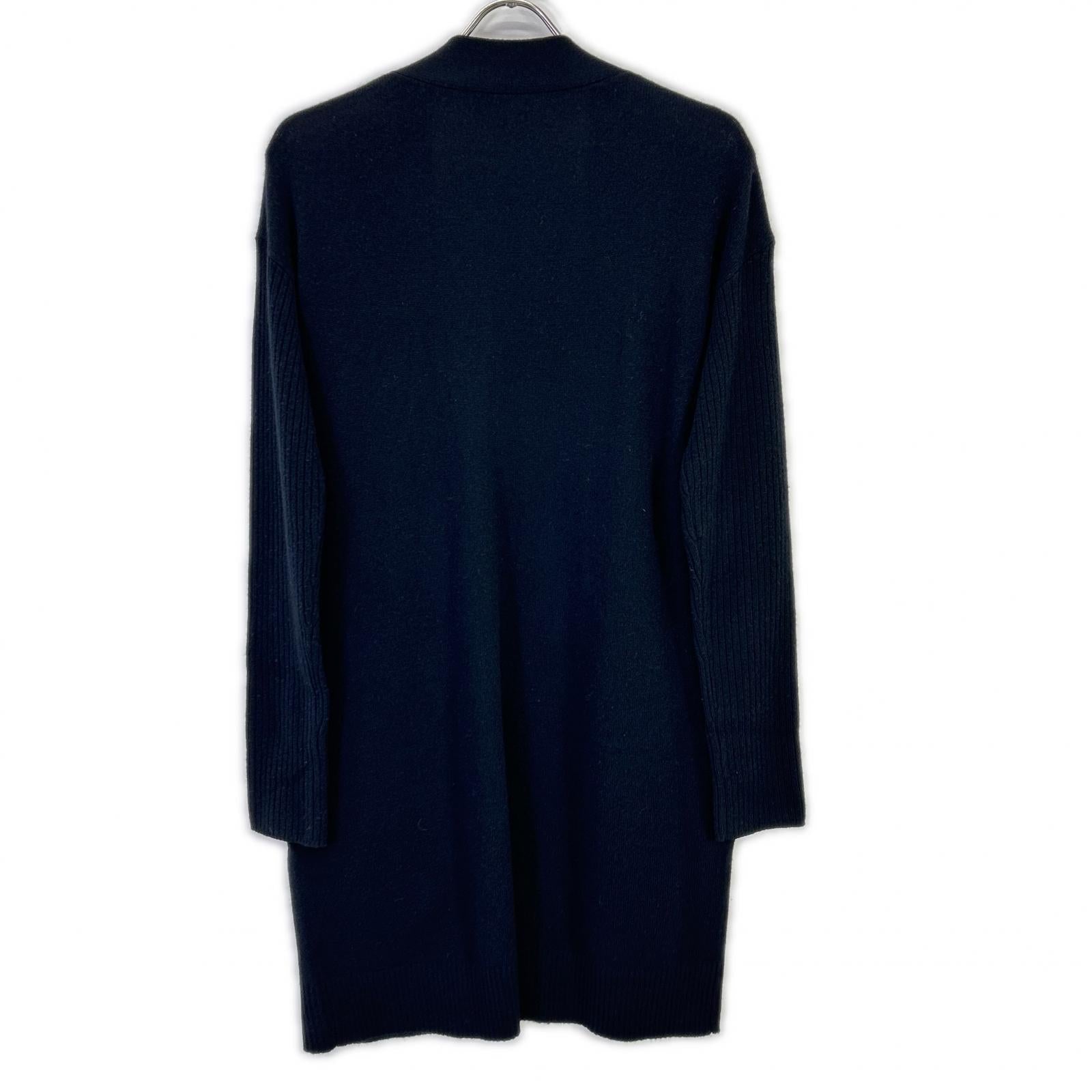 Theory セオリー ブラック カシミヤ混 ロングカーディガン CHARMANT RIB SLEEVE トップス