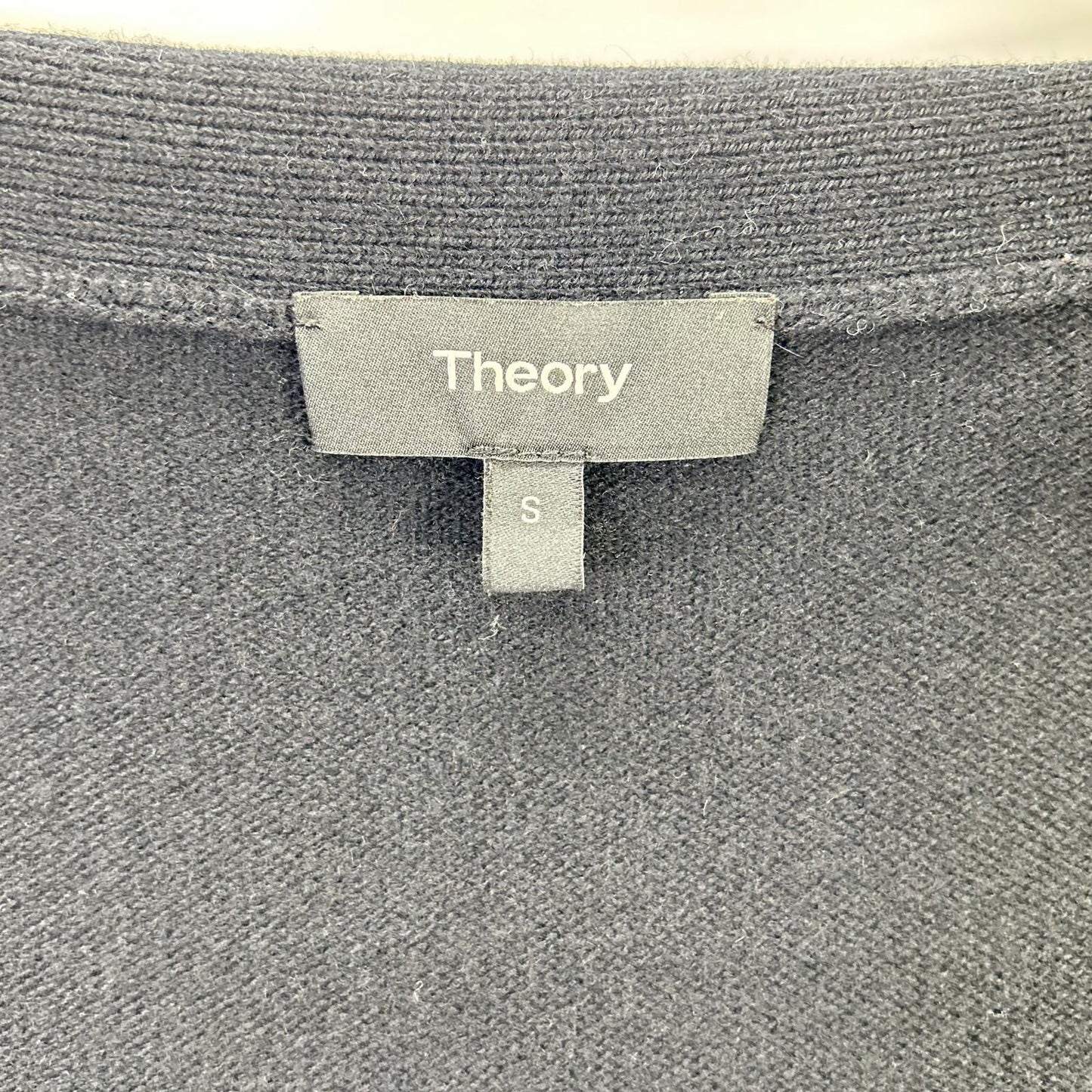 Theory セオリー ブラック カシミヤ混 ロングカーディガン CHARMANT RIB SLEEVE トップス