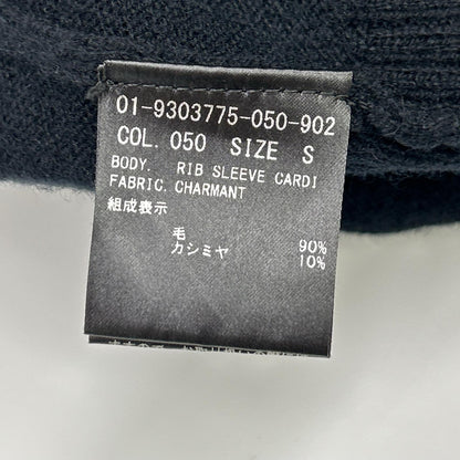 Theory セオリー ブラック カシミヤ混 ロングカーディガン CHARMANT RIB SLEEVE トップス