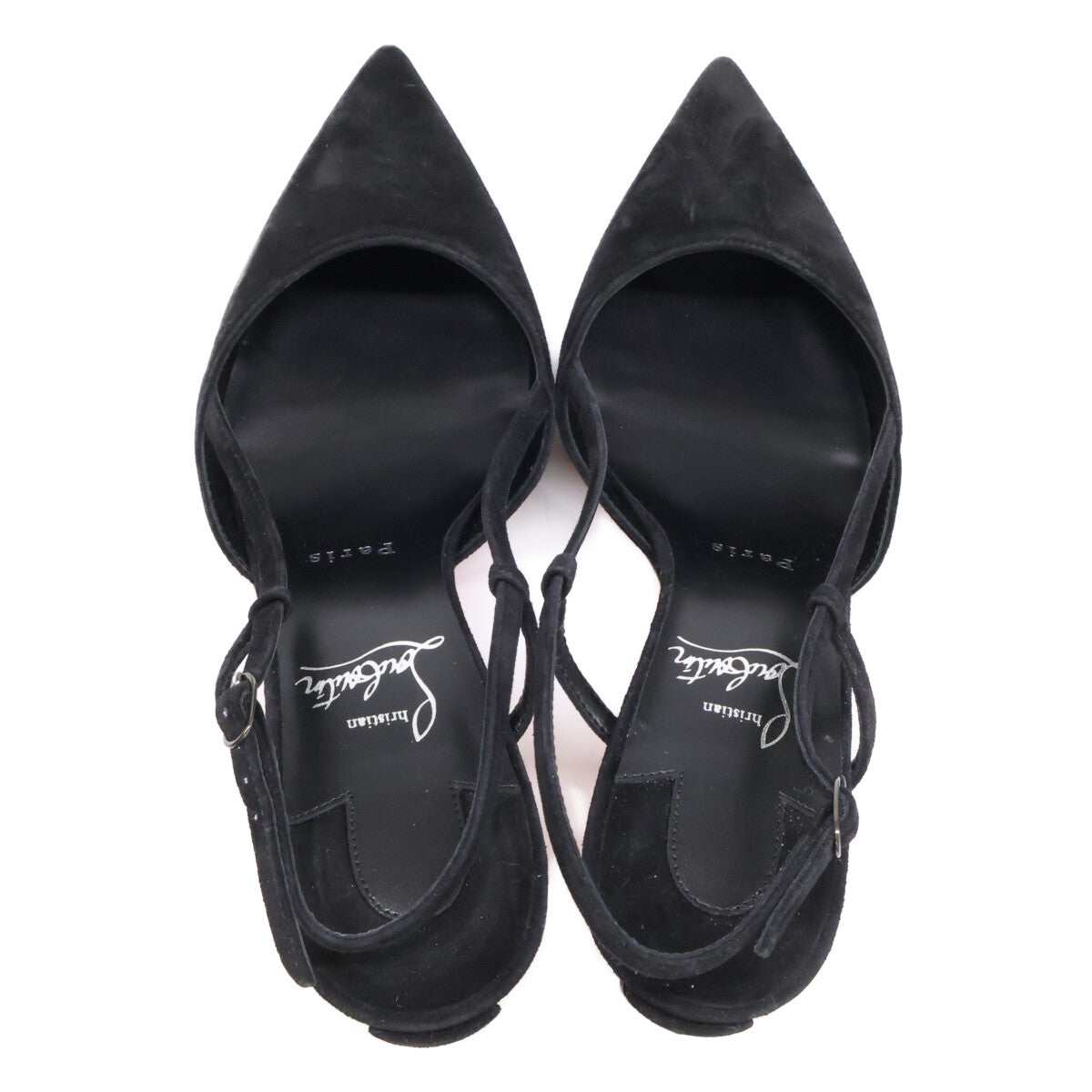 CHRISTIAN LOUBOUTIN クリスチャンルブタン 【新品同様】1250279 CONDOROLINE 55 スエード ポインテッドトゥ スリングバック パンプス シューズ