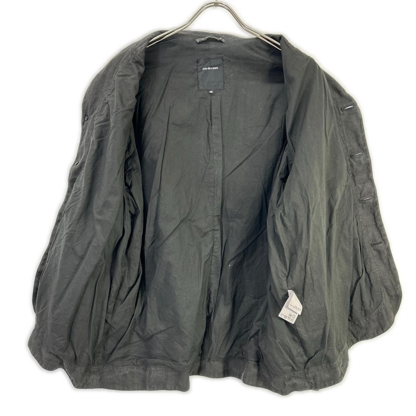pas de calais パドカレ UL-2110 グレー リネンウール 製品染め ジャケット ジャケット