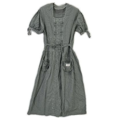 WONDERFUL WORLD Wonderful World Green Cotton Gingham-Check Dress Dress