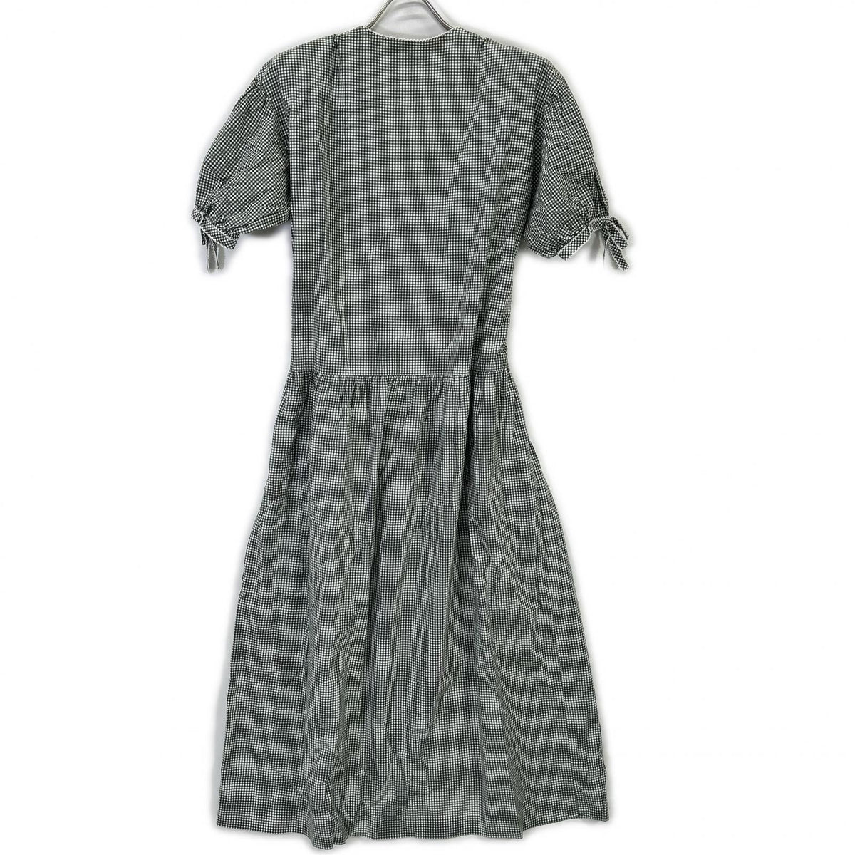 WONDERFUL WORLD Wonderful World Green Cotton Gingham-Check Dress Dress