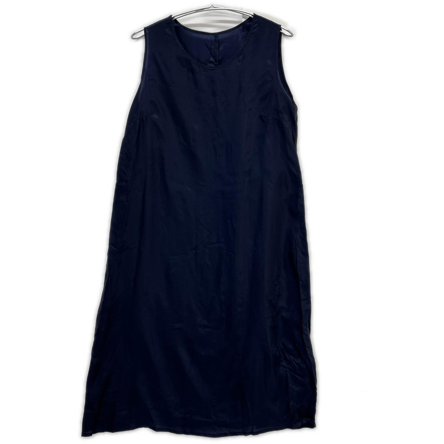 pas de calais パドカレ ネイビー リネンレーヨン ワンピース ワンピース