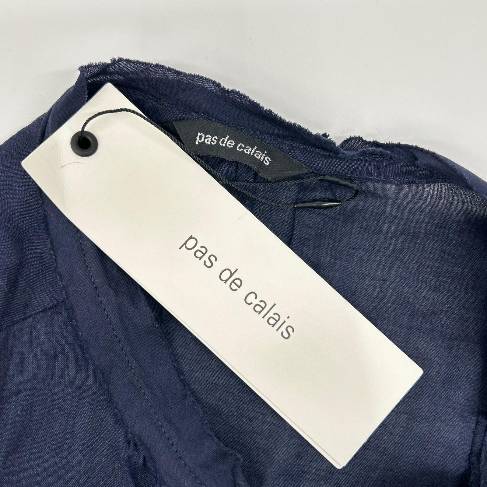 pas de calais パドカレ ネイビー リネンレーヨン ワンピース ワンピース