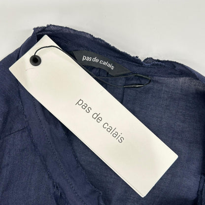pas de calais パドカレ ネイビー リネンレーヨン ワンピース ワンピース