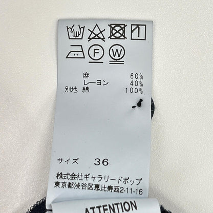 pas de calais パドカレ ネイビー リネンレーヨン ワンピース ワンピース