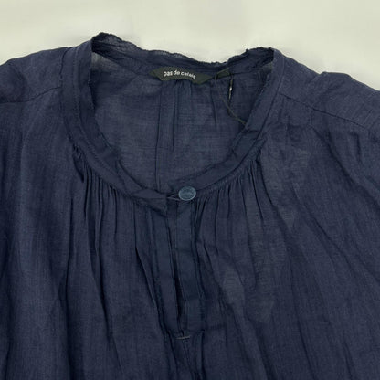 pas de calais パドカレ ネイビー リネンレーヨン ワンピース ワンピース
