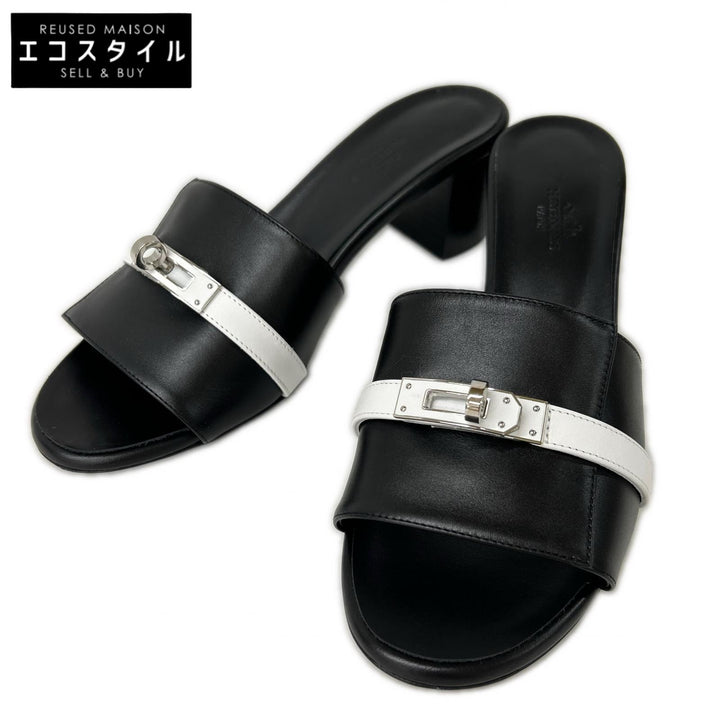 HERMES エルメス 【美品】4251022Z GIGI 50 ジジ50 ケリーバックル レザー サンダル シューズ