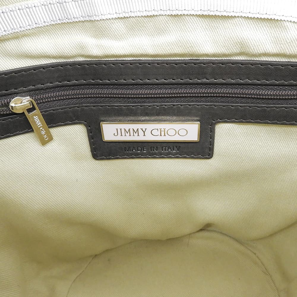 JIMMY CHOO ジミーチュウ レザー×ストロー かごバッグ ハンドバッグ レディース ブラウン ハンドバッグ