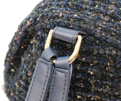 CHANEL シャネル 28番台 ネイビー ファンシーツイード ゴールド金具 ミニリュック バックパック リュック バックパック
