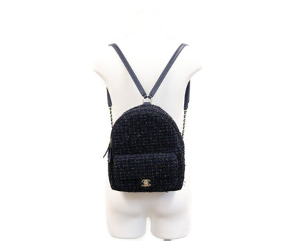CHANEL シャネル 28番台 ネイビー ファンシーツイード ゴールド金具 ミニリュック バックパック リュック バックパック