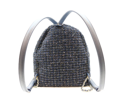 CHANEL シャネル 28番台 ネイビー ファンシーツイード ゴールド金具 ミニリュック バックパック リュック バックパック