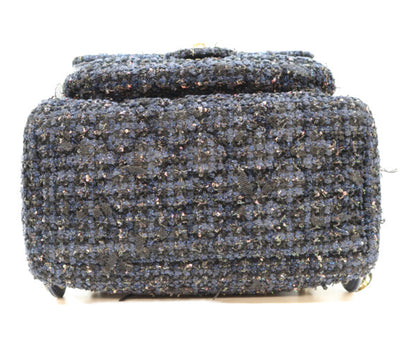 CHANEL シャネル 28番台 ネイビー ファンシーツイード ゴールド金具 ミニリュック バックパック リュック バックパック