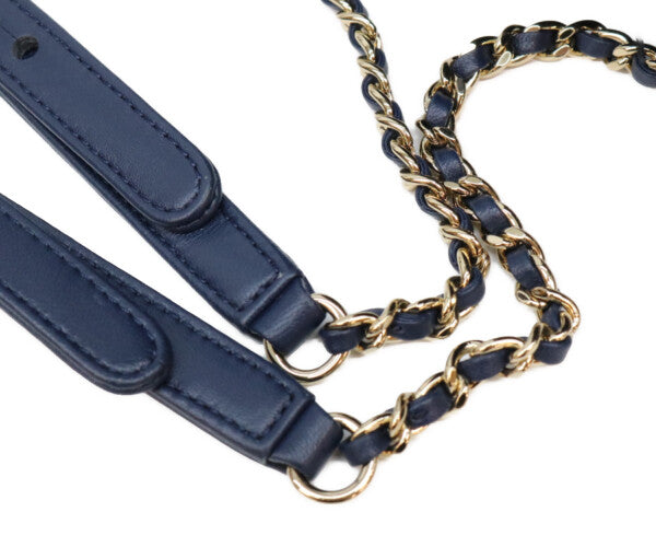 CHANEL シャネル 28番台 ネイビー ファンシーツイード ゴールド金具 ミニリュック バックパック リュック バックパック