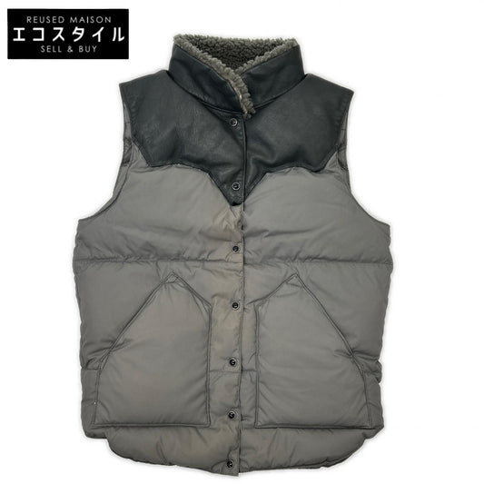 Rocky Mountain Featherbed ロッキーマウンテンフェザーベッド グレー MADE IN JAPAN レザーヨーク付きダウンベスト ベスト