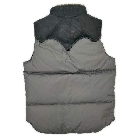 Rocky Mountain Featherbed ロッキーマウンテンフェザーベッド グレー MADE IN JAPAN レザーヨーク付きダウンベスト ベスト