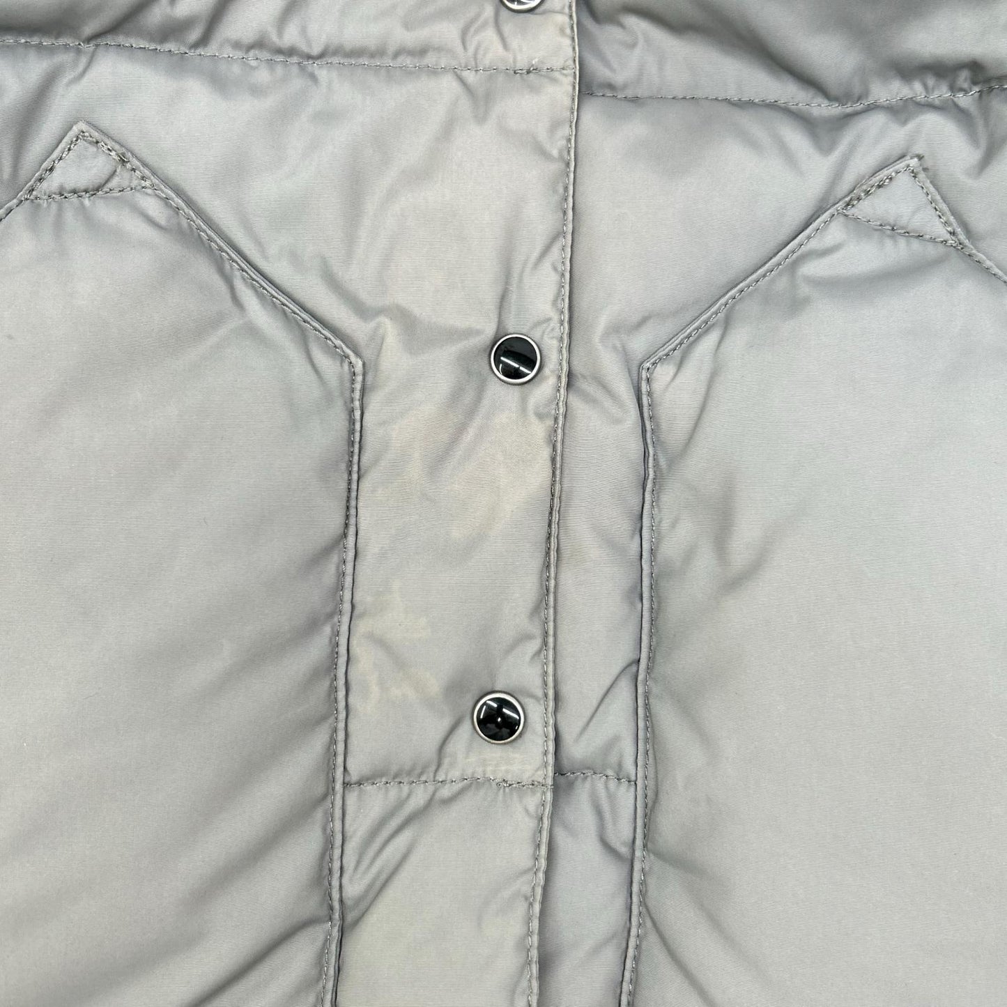 Rocky Mountain Featherbed ロッキーマウンテンフェザーベッド グレー MADE IN JAPAN レザーヨーク付きダウンベスト ベスト