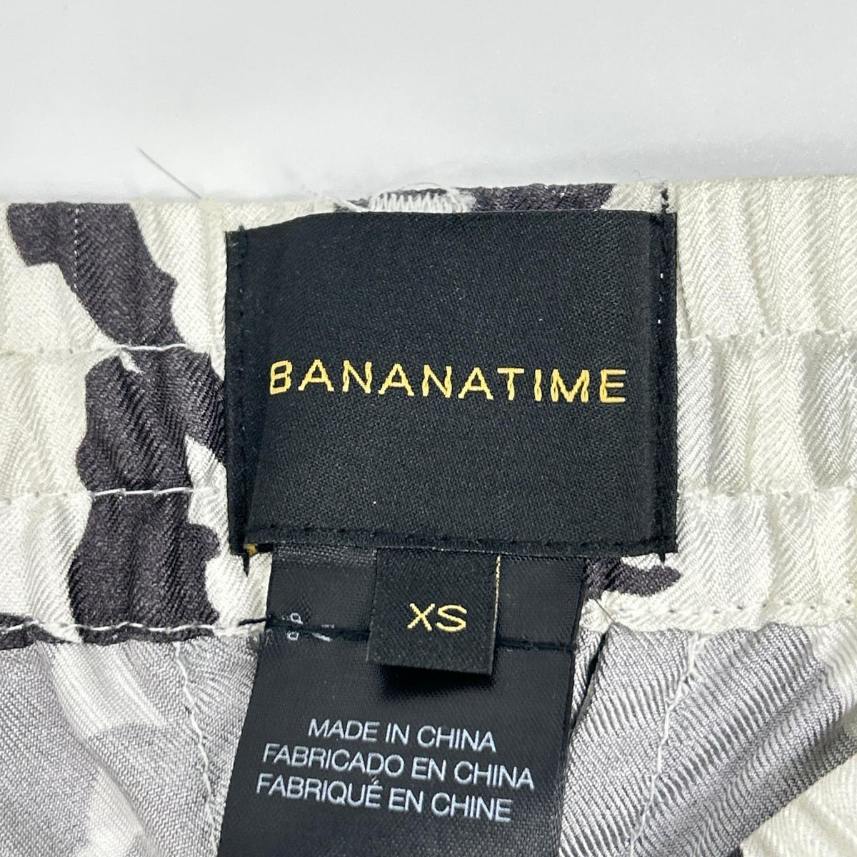 【SALE】 BANANATIME バナナタイム ホワイト×ブラック 217-118-03 TAPERED 2 PANT Tulip Time Black ボトムス