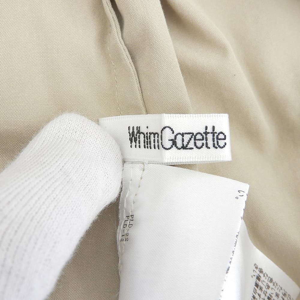 Whim Gazette ウィムガゼット 美品 ギャザー カラー プルオーバー ブラウス トップス レディース ベージュ F WGZ1021304A0014 トップス