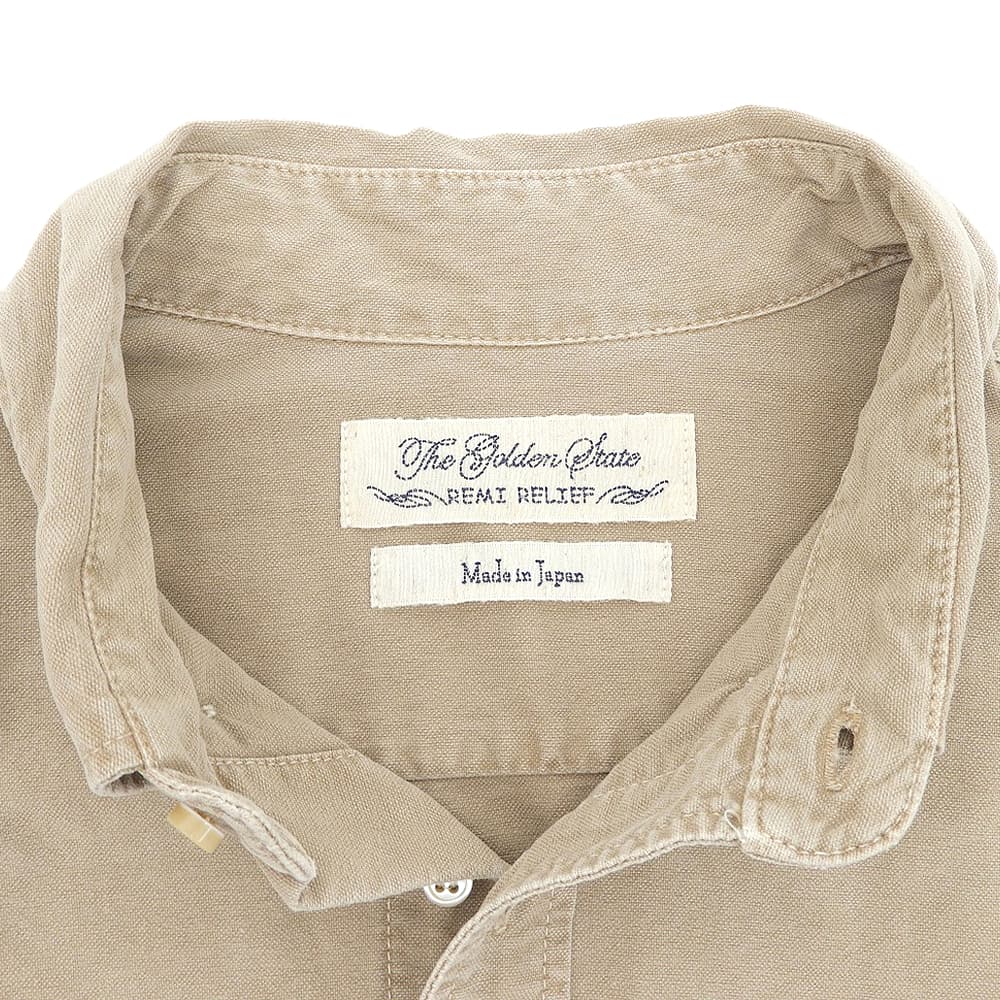 REMI RELIEF レミレリーフ ヴィンテージ加工 オックスフォードシャツ トップス メンズ ベージュ M トップス