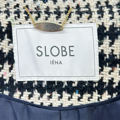 SLOBE IENA スローブイエナ アイボリー×ブラック ウール混 ロングコート コート