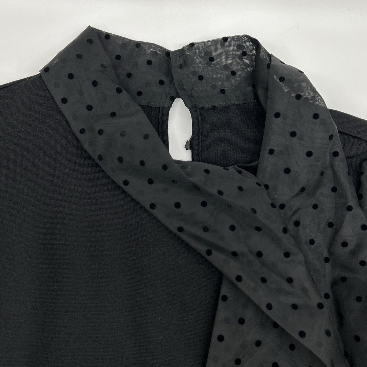 FENNEL FENNEL Black Flock-printed dress with sheer sleeves Dress