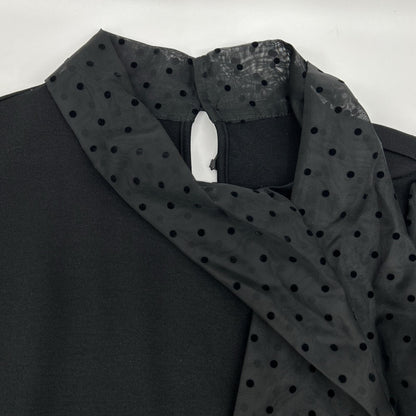 FENNEL FENNEL Black Flock-printed dress with sheer sleeves Dress