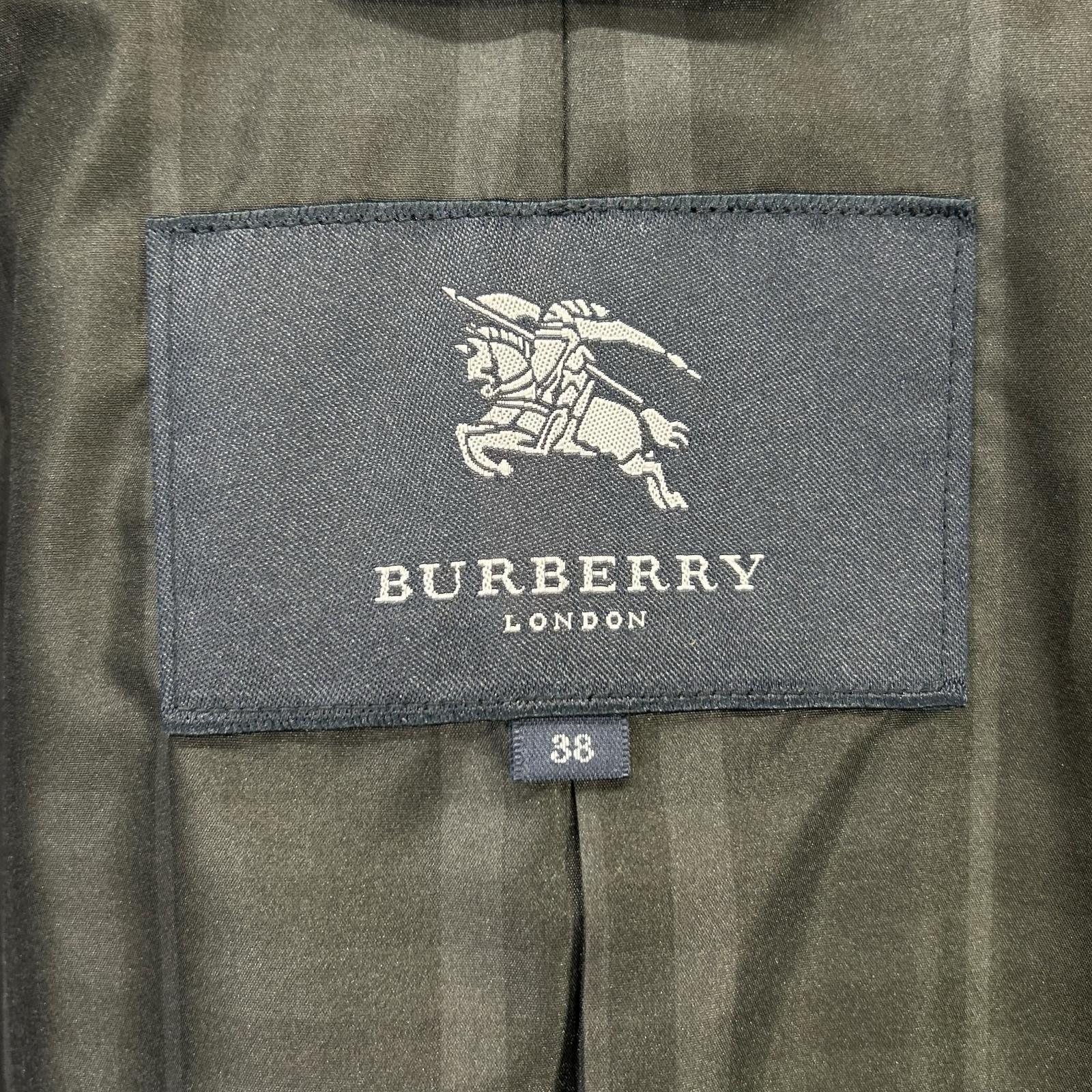 BURBERRY バーバリー ブラック 裏地チェック ベルト付き ナイロン トレンチコート コート