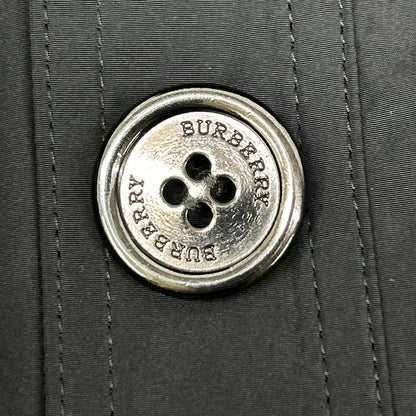 BURBERRY バーバリー ブラック 一部チェック ナイロン ハーフトレンチコート コート