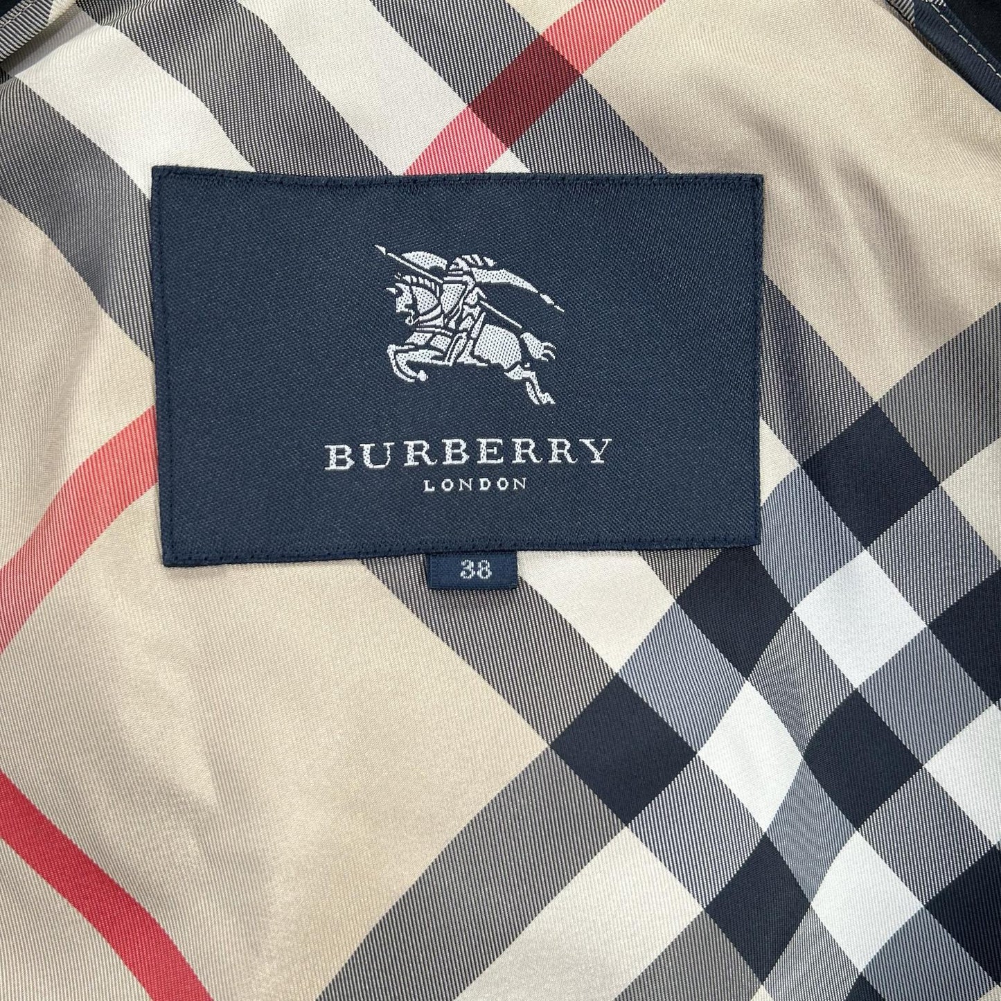 BURBERRY バーバリー ブラック 一部チェック ナイロン ハーフトレンチコート コート