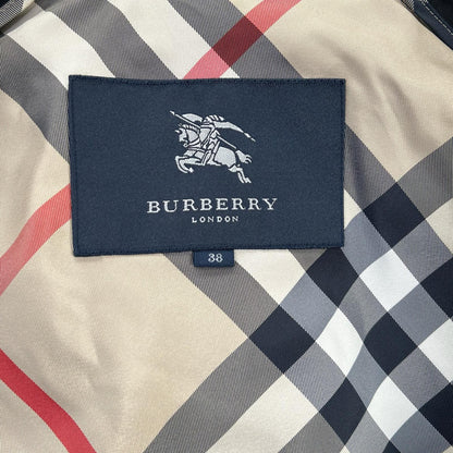 BURBERRY バーバリー ブラック 一部チェック ナイロン ハーフトレンチコート コート