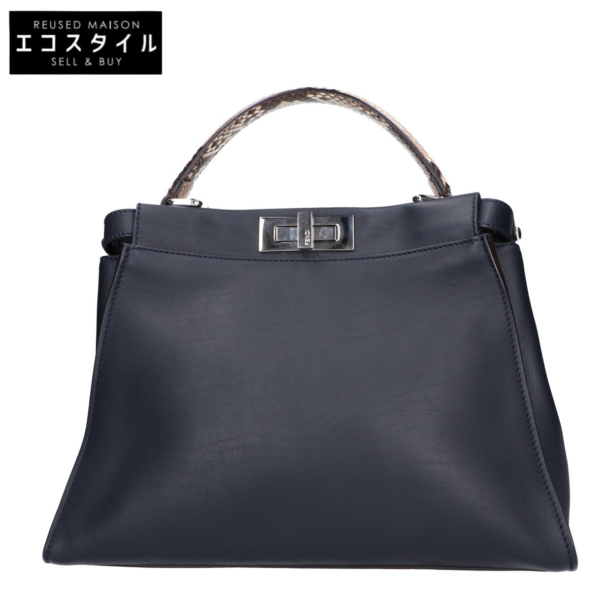 FENDI フェンディ 8BN290 ピーカブー ミディアム モンスター パイソンハンドル 2WAYショルダーバッグ ハンドバッグ