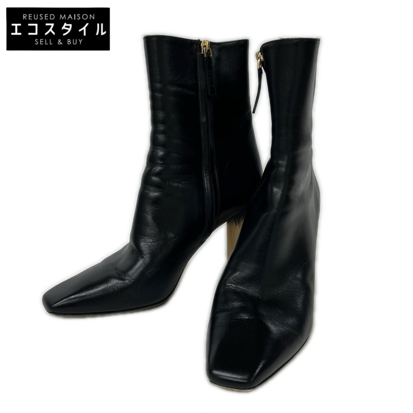 Chloe クロエ レザー サイドジップ ブロックヒール ブーツ シューズ