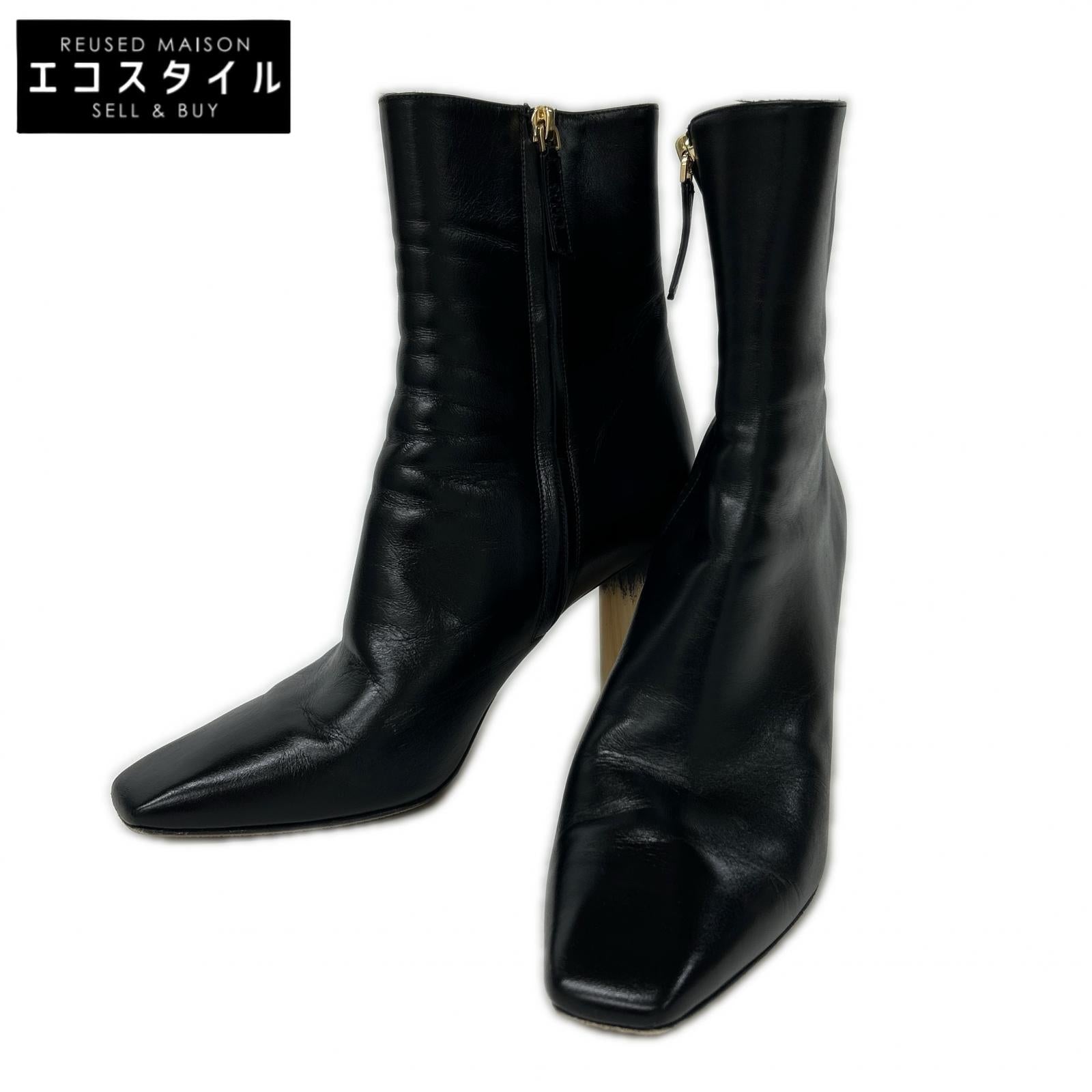 Chloe クロエ レザー サイドジップ ブロックヒール ブーツ シューズ