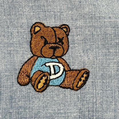 DOUBLE STANDARD CLOTHING 2025 chambray shirt with bear-logo embroidery