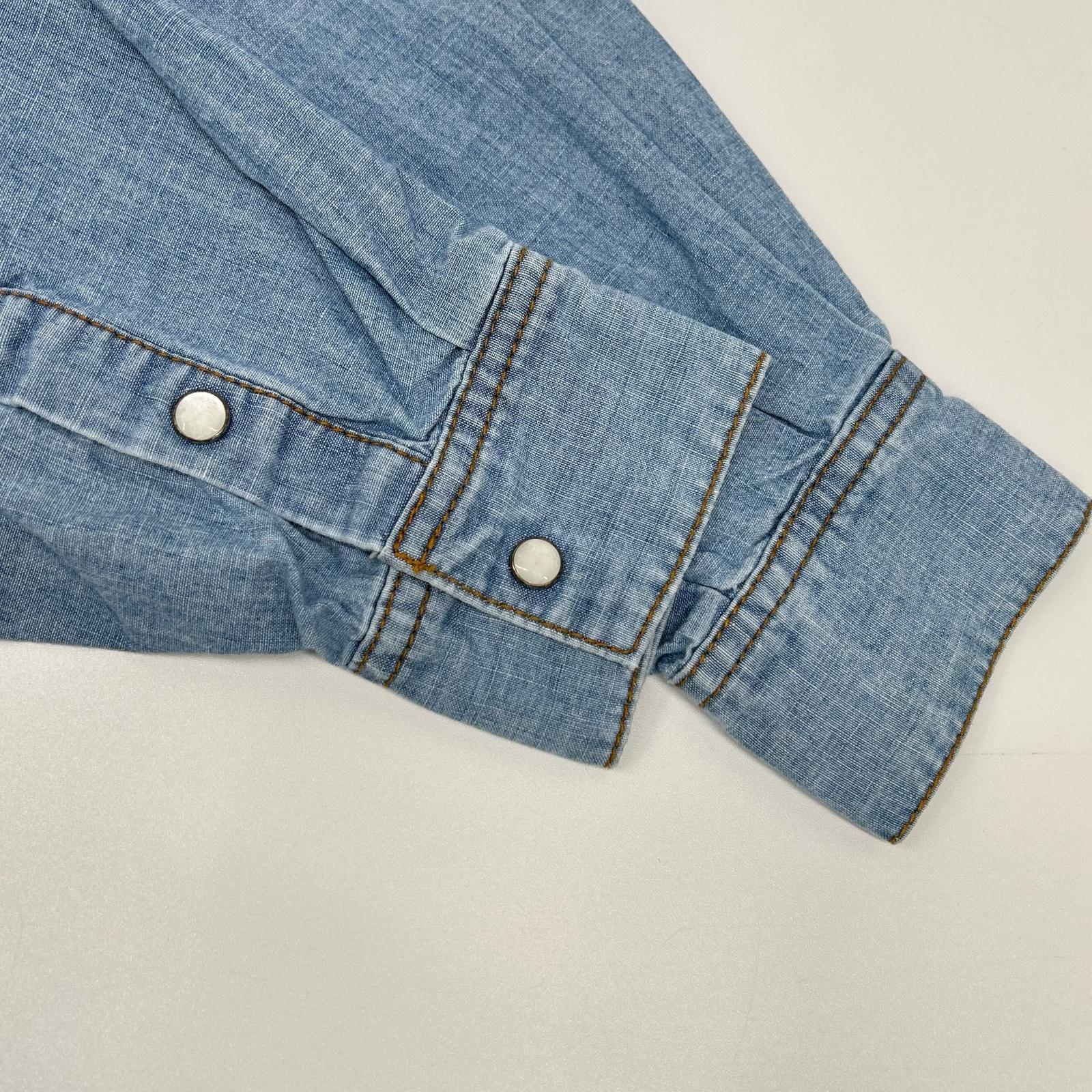 DOUBLE STANDARD CLOTHING ダブルスタンダードクロージング 25年 シャンブレー ベアロゴ刺繍シャツ トップス